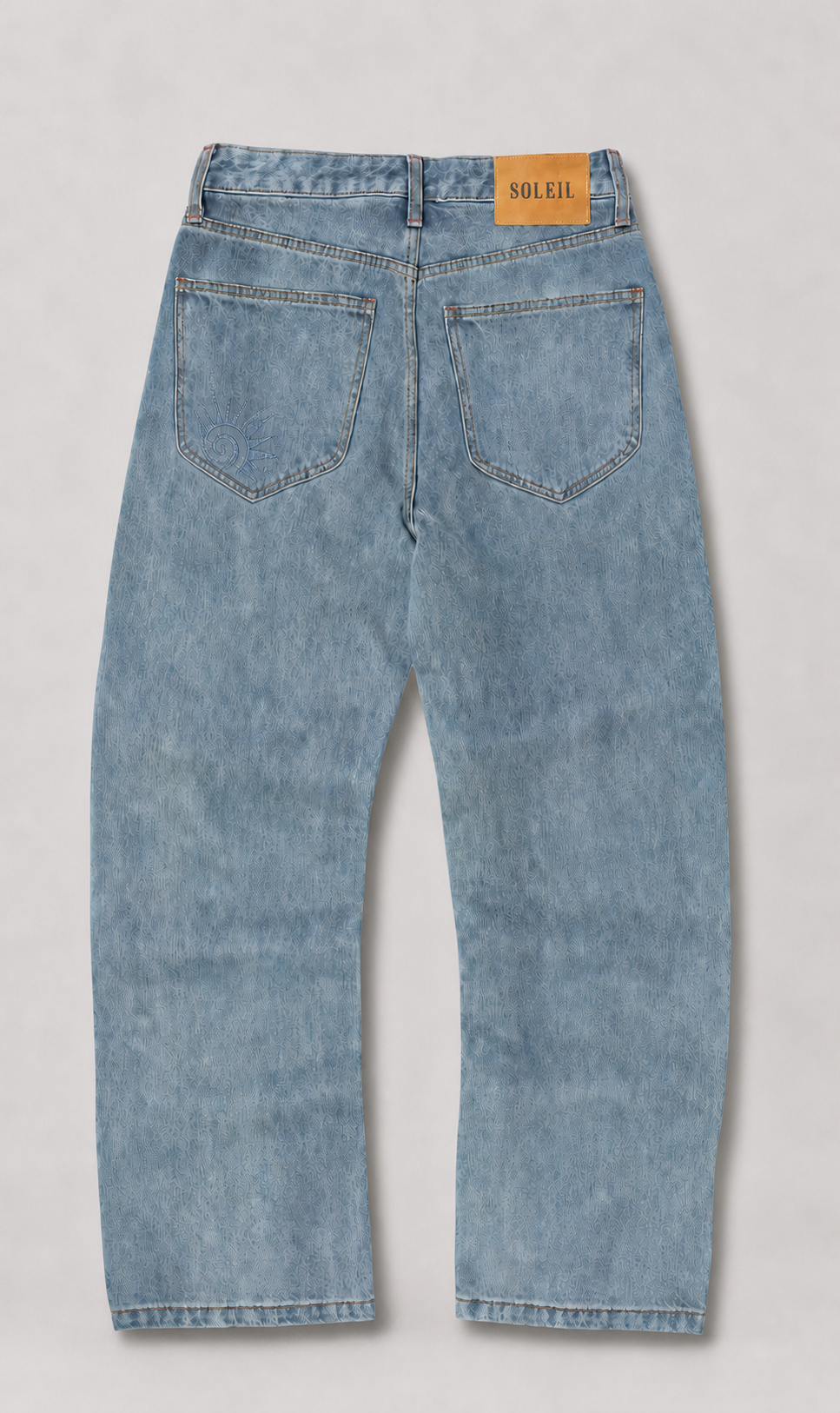 Coastal Denim Pant back with embroidered Soleil logo